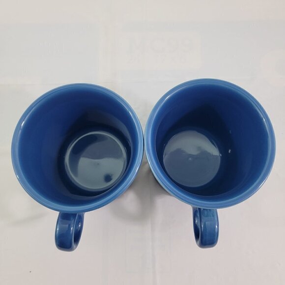 Homer Laughlin Fiesta USA Pottery Blue Ring Handle Coffee Tea Mugs – Set of 2 - Picture 2 of 16
